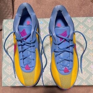 Men's Blue and Yellow Athletic Shoes